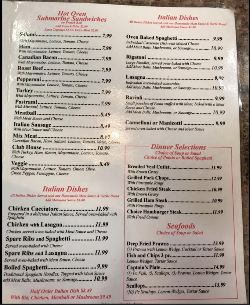 Jeno's Restaurant & Lounge Menu image 1