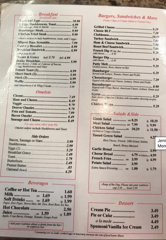 Jeno's Restaurant & Lounge Menu image 2